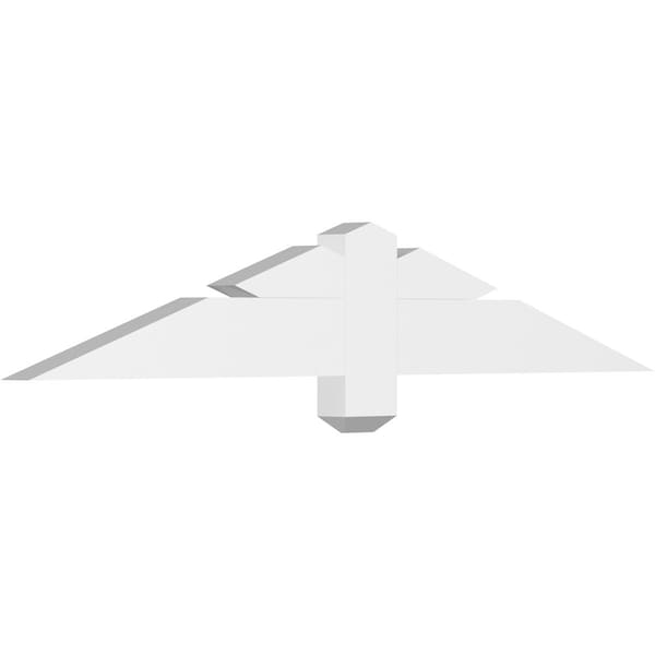 Ekena Millwork Kennewick Architectural Grade PVC Gable Bracket, 48"W x 8"H x 2"D x 4"F, 4/12 Pitch GBP048X08X0204KEN00 - main
